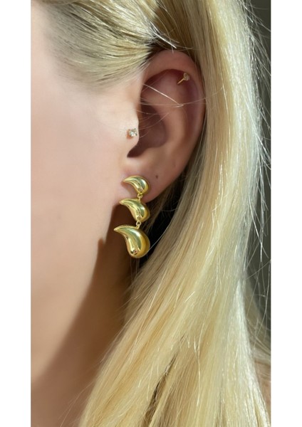 3'lü Damla Model Küpe ( Farklı Renk Mevcut)