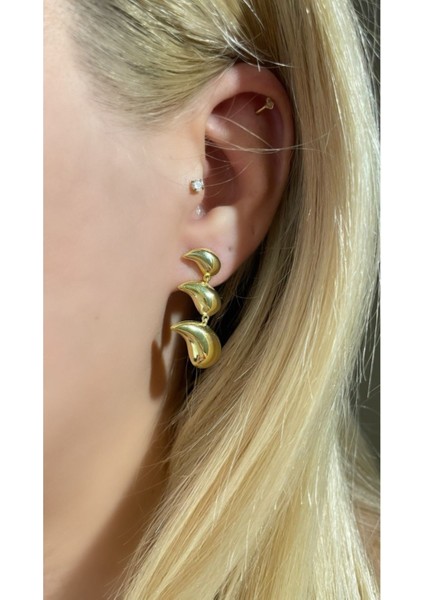 3'lü Damla Model Küpe ( Farklı Renk Mevcut) modelleri