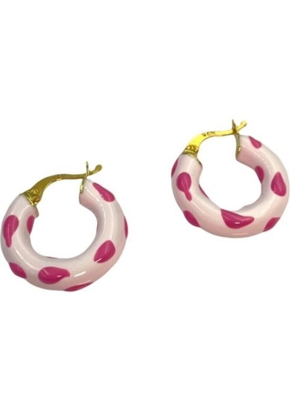 Mineli Donut Küpe 925 Ayar Gümüş indirimleri