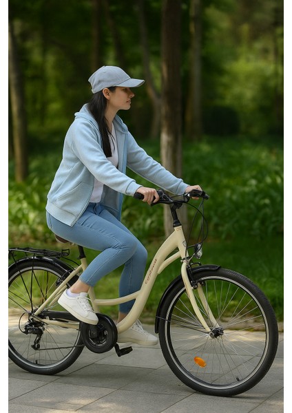 Glowie 26 Jant 21 Vites Şehir Bisikleti – Alüminyum Kadro – V Fren Krem Renk fiyatları