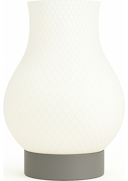 Modern Çizgili Dekoratif Masa Lambası Sarı – Pla Çevre Dostu Gece Lambası | E27 Duy, Kablolu, Masa Üstü Aydınlatma