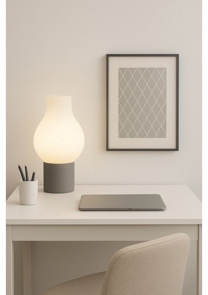 Modern Çizgili Dekoratif Masa Lambası Sarı – Pla Çevre Dostu Gece Lambası | E27 Duy, Kablolu, Masa Üstü Aydınlatma fırsatları