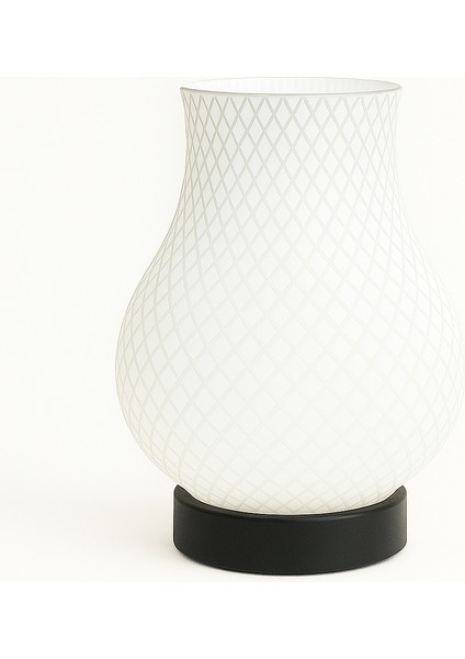 Modern Çizgili Dekoratif Masa Lambası Sarı – Pla Çevre Dostu Gece Lambası | E27 Duy, Kablolu, Masa Üstü Aydınlatma