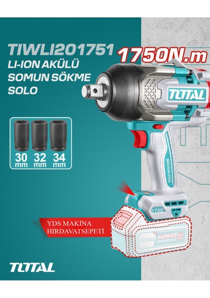 Lı-On Akülü 1750 Nm Somun Sökme - TIWLI201751 Solo Aküsüz