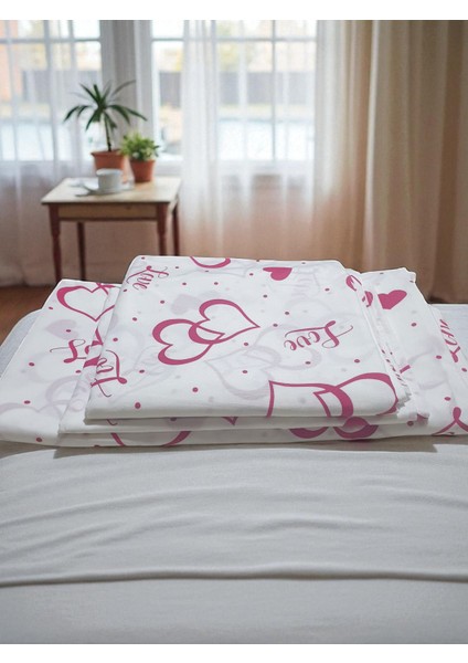 Shito Nevresim Takımı, Çift Kişilik Nevresim, Love Temalı, Kalpli, 220X200CM, Pamuklu, Yerli Üretim fiyatları