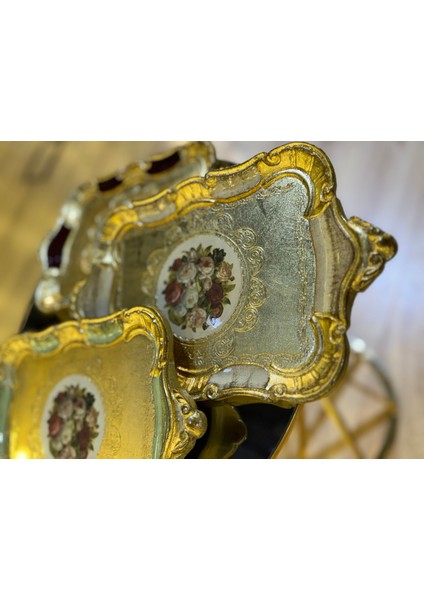 Esterhomedecor 3'lü Tek Kişilik Orijinal Gül Ağacı Sunım Tepsisi fiyatları