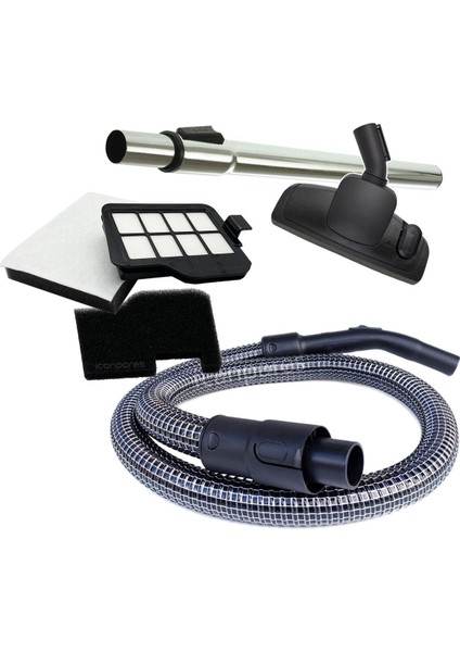 Arzum Uyumlu AR4060, AR4061, AR4088, AR4092 Olimpia Çelik Telli Süpürge Hortumu ve Filtre Seti