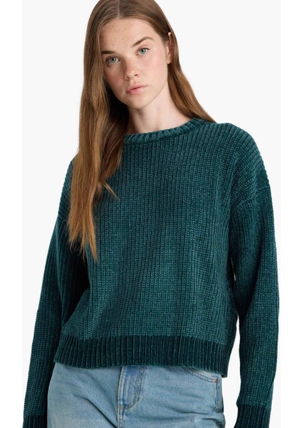 Regular Fit Bisiklet Yaka Şönil Kazak C6227AX25CW