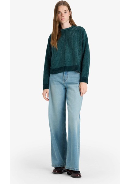 Regular Fit Bisiklet Yaka Şönil Kazak C6227AX25CW fiyatları