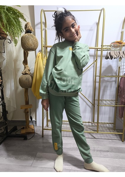 Erkek Kız Çocuk Alt Üst Takım Unisex Uzun Kollu Eşofman Rahat Spor Şık Modern Tasarım Ribanalı