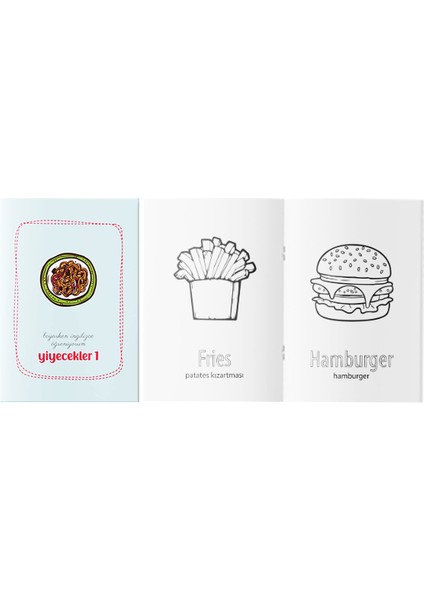 Boyarken Ingilizce Öğreniyorum – Yiyecekler Boyama Kitabı 1