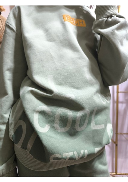 Erkek Kız Çocuk Alt Üst Takım Unisex Uzun Kollu Eşofman Rahat Spor Şık Modern Tasarım Ribanalı