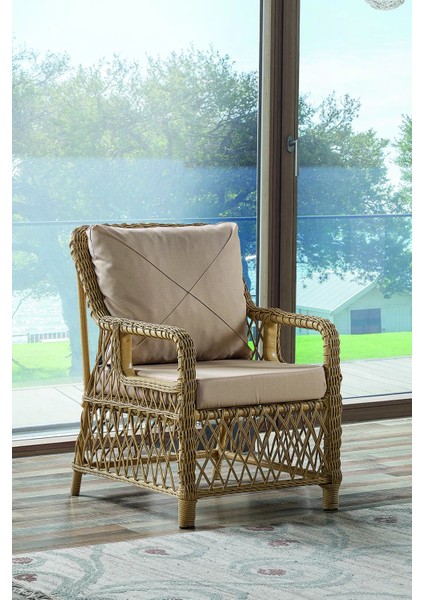 Rattan Edra Bahçe Mobilyası 3+1+1+Camlı Masa Gri- Kemik- Cappucino - B&n Garden modelleri