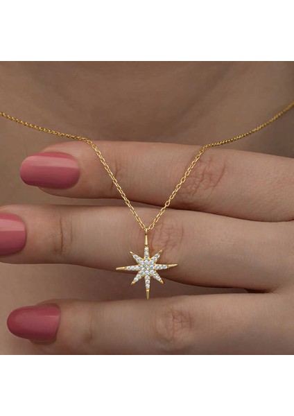 Gümüş Gold Kutup Yıldızı Kadın Kolye fiyatları