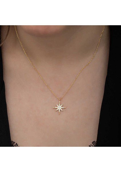 Gümüş Gold Kutup Yıldızı Kadın Kolye indirimleri