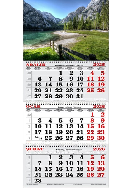 2026 Yılı Gemici Takvimi- Dağlar ve Ilkbaharın Gelişi