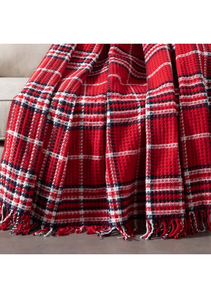 Oxford Kareli Battaniye Kırmızı 150X200 fırsatları