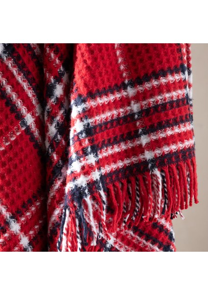 Oxford Kareli Battaniye Kırmızı 150X200 indirimleri