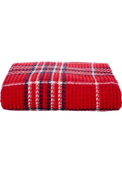 Oxford Kareli Battaniye Kırmızı 150X200