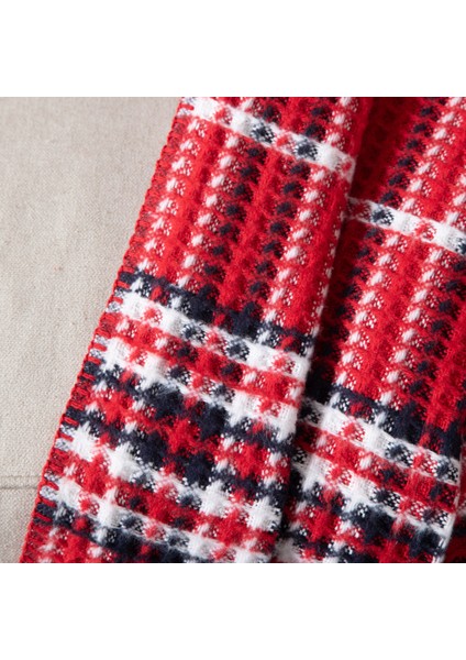 Oxford Kareli Battaniye Kırmızı 150X200