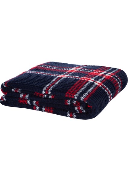 Oxford Kareli Battaniye Lacivert 150X200