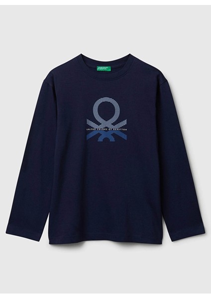 Baskılı Lacivert Erkek Çocuk T-Shirt 3I1XC10Q3