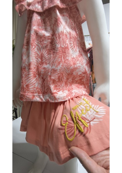 Kız Çocuk Etek-Tişört Takım, %100 Pamuk Nefes Alan, Lastikli Straplez, Tarz, Pileli fiyatları