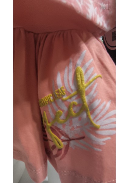 Kız Çocuk Etek-Tişört Takım, %100 Pamuk Nefes Alan, Lastikli Straplez, Tarz, Pileli modelleri