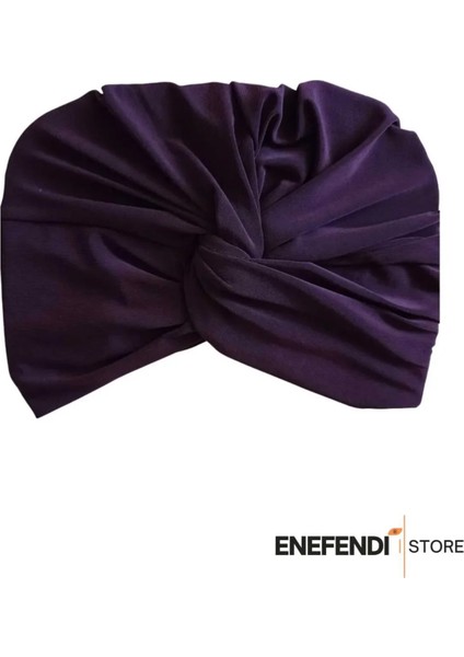 Düğümlü Dış Bone Mürdüm | Hazır Bağlı Sosyete Yarım Şal Modeli | Tesettür Rahat ve Şık Bone fiyatları