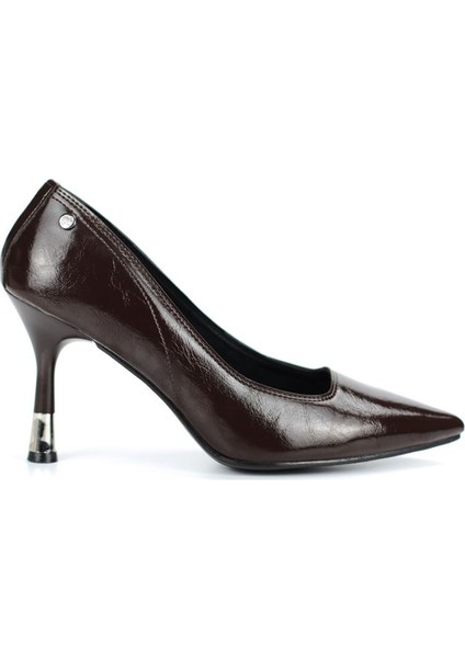 Juliet Esnek Yumuşak Kaymaz Taban (8 Cm) Kahverengi Rugan Kadın Topuklu Ayakkabı modelleri