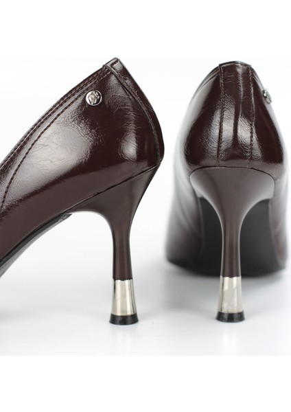 Juliet Esnek Yumuşak Kaymaz Taban (8 Cm) Kahverengi Rugan Kadın Topuklu Ayakkabı indirimleri