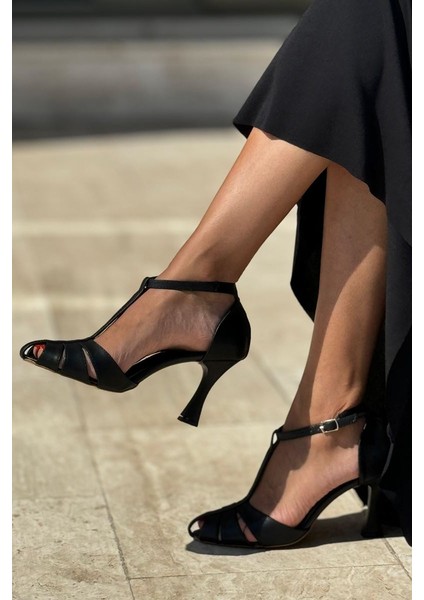 Princess Kadın Klasik Topuklu Ayakkabı Siyah Cilt indirimleri