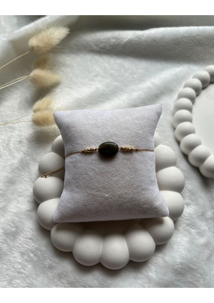 Oval Labradorit Taşı Altın Kaplama Zincir Bileklik fiyatları