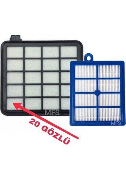 Beko Uyumlu Bks 5564 Hepa Filtre Seti ( Dikkat!!! Siyah Filtre 20 Bölmeli )