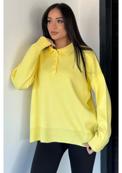 Kadın Yarım Düğmeli Triko Kazak P-00018996 fiyatları