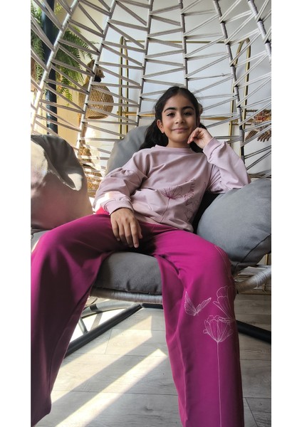 Kız Çocuk Uzun Kollu Şık Takım, Eşofman, Rahat, Modern Tarz