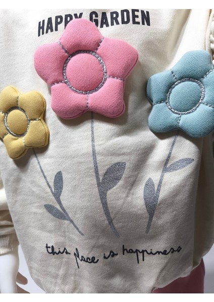 Kız Çocuk Alt Üst Takım Kolu Fırfırlı El Nakışı Kabartma Çiçek %100 Pamuk modelleri