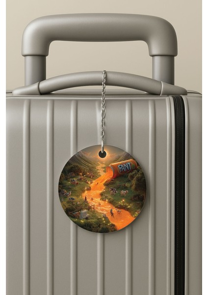 Pleksi Zincirli Bavul Etiketi Seyahat Tatil Için Tasarım Valiz Etiketi Sarıkola