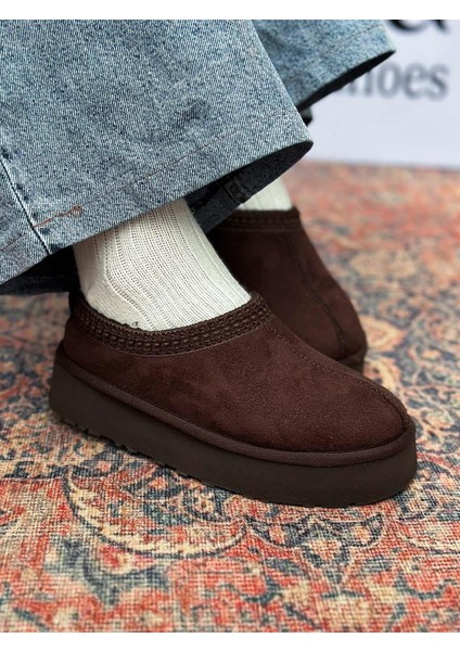 Yula Içi Kürklü Işleme Detaylı Acı Kahve Süet Kadın Bot fırsatları