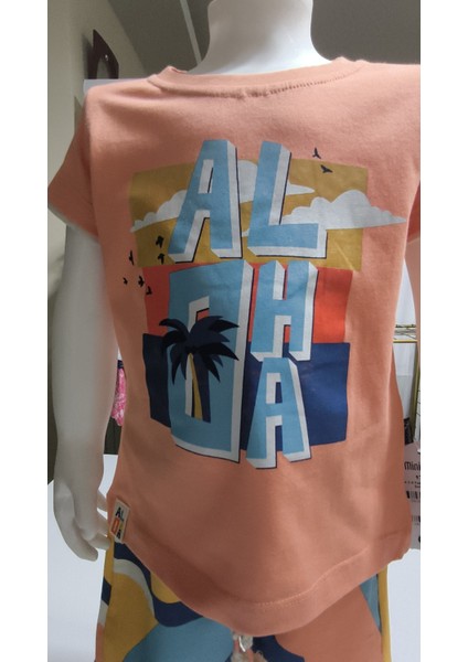 Çocuk Unisex Kız Erkek Şortlu Alt Üst Takım Kreş %100 Pamuk Rahat Tarz Tasarım Premium, Turuncu modelleri