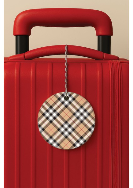 Desenli Baskılı Pleksi Zincir Aparatlı Bavul Etiketi Valiz Etiketi Burbervision