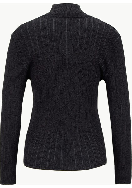 Yarım Balıkçı Yaka Basic Düz Siyah Kadın Kazak M5WL-KZK1079 fiyatları