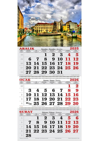 2026 Yılı Gemici Takvimi-Porsuk Çayı Eskişehir