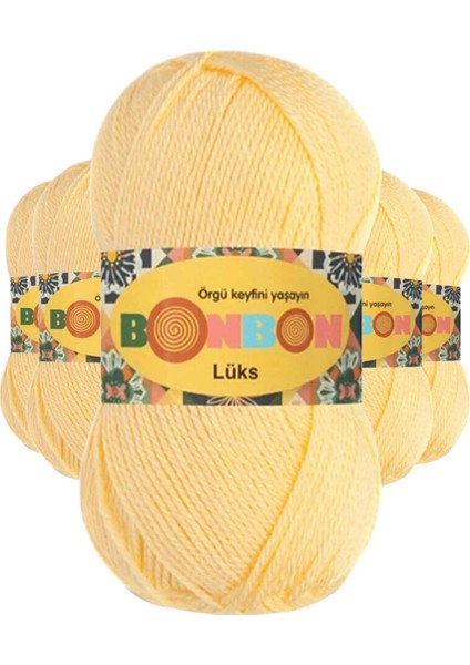 5 Adet Lüks Patik Ipi Yünü Bebe Sarı 98292