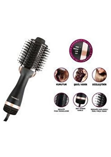 Saç Şekillendirici Fırça Seramik Plaka ile Pembe Renk 2 Isı Kademesi modelleri