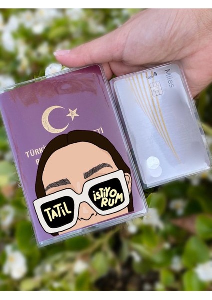 Tatil Desenli Universal Şeffaf Pasaport Kılıfı Model Tüm Ülke Pasaportlarına Uygun