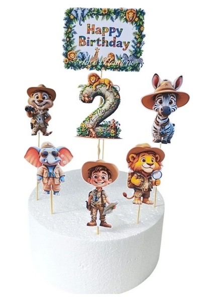Safari Pasta Süsü 2 Yaş | Safari Doğum Günü Konsepti | Safari Hayvanlari Temali Doğum Günü