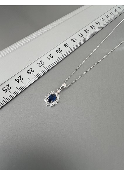 Zarif Safir Gümüş Kolye-Şıklığın Simgesi-Zirkon Taşlı fırsatları