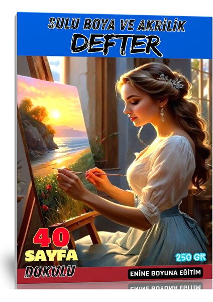 Sulu Boya ve Akrilik Resim Defter (Ince Dokulu)