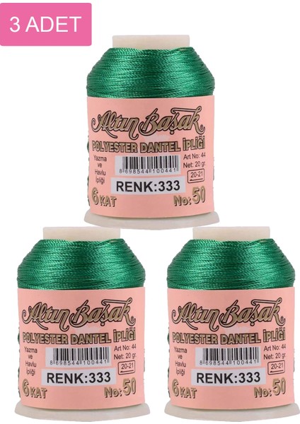 3 Adet Altınbaşak Oya ve Dantel Ipi 20 gr - Royaleks - No: 333